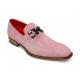 Emilio Franco "Francesco" Pink Genuine Italian Suede Leather With Bracelet Loafers.